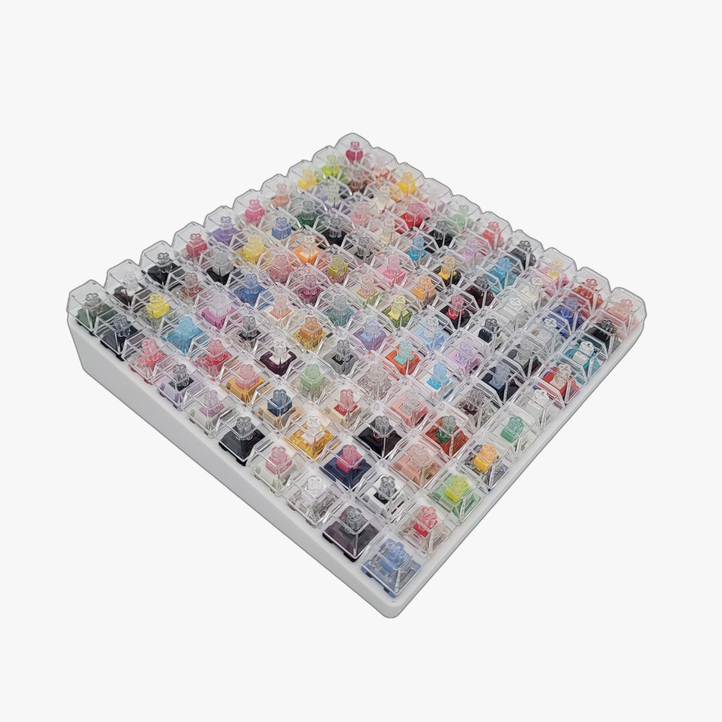 10x10 custom mechanical keyboard switch tester, clear caps