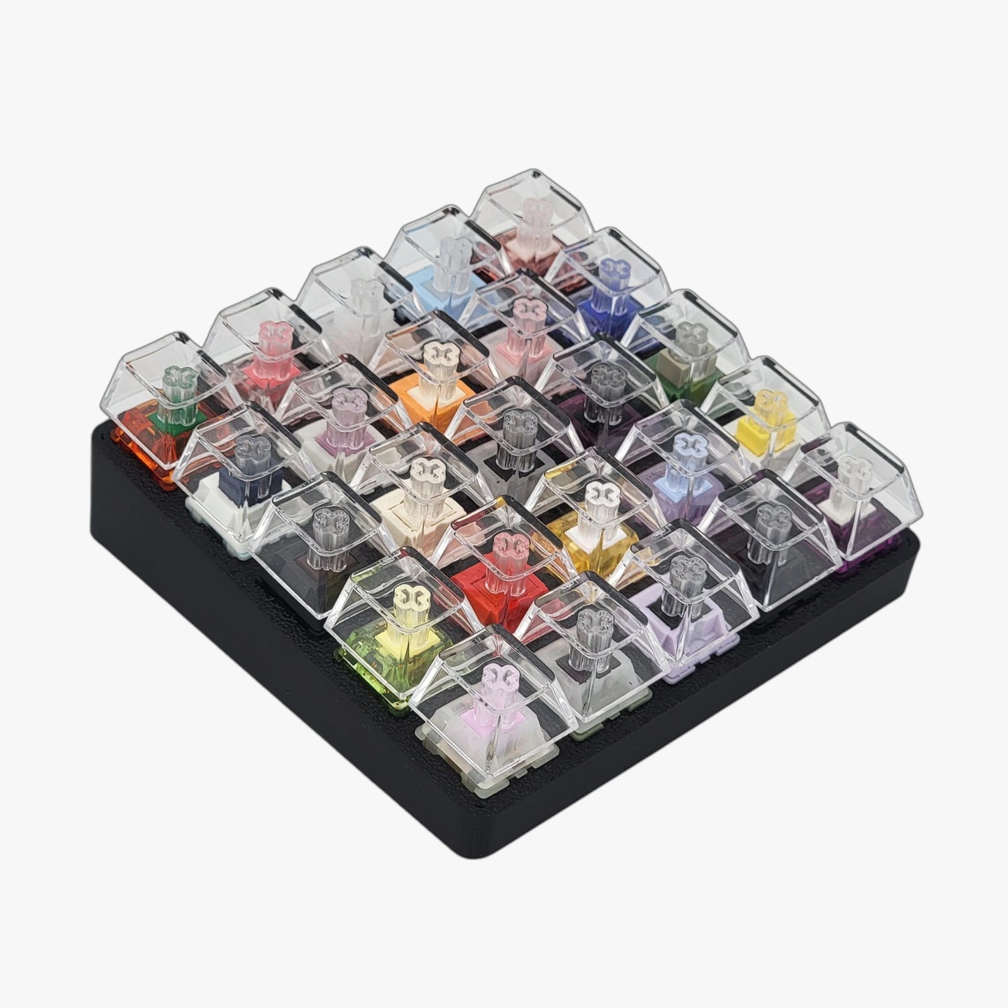 5x5 custom mechanical keyboard switch tester, clear caps