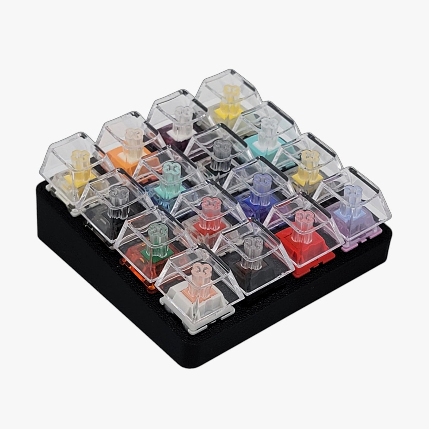 4x4 custom mechanical keyboard switch tester, clear caps