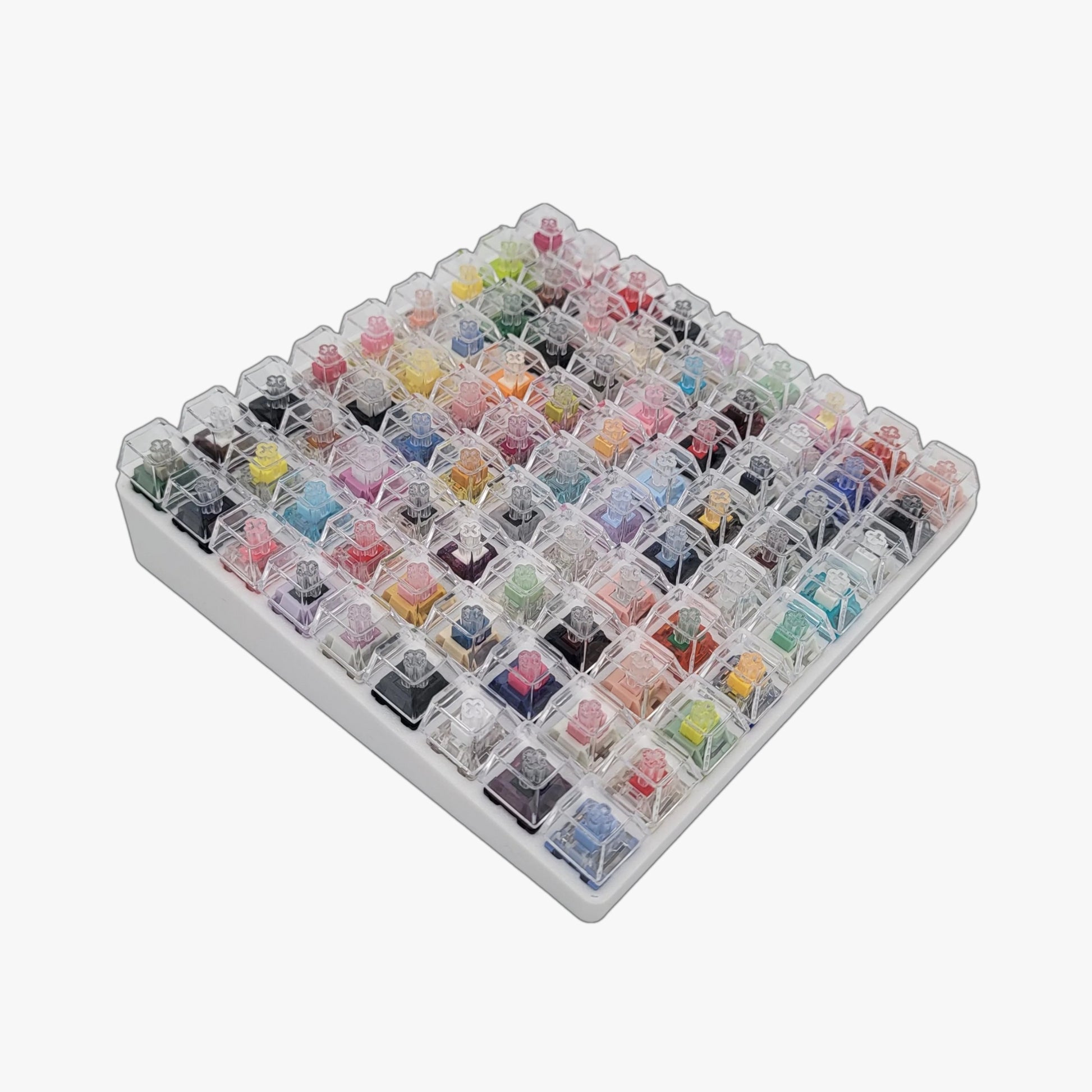 9x9 custom mechanical keyboard switch tester, clear caps